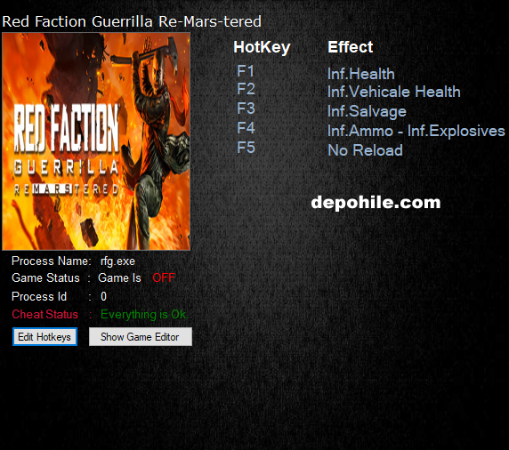 Red Faction Guerrilla Re-Mars-tered (PC) +5 Trainer Hilesi İndir