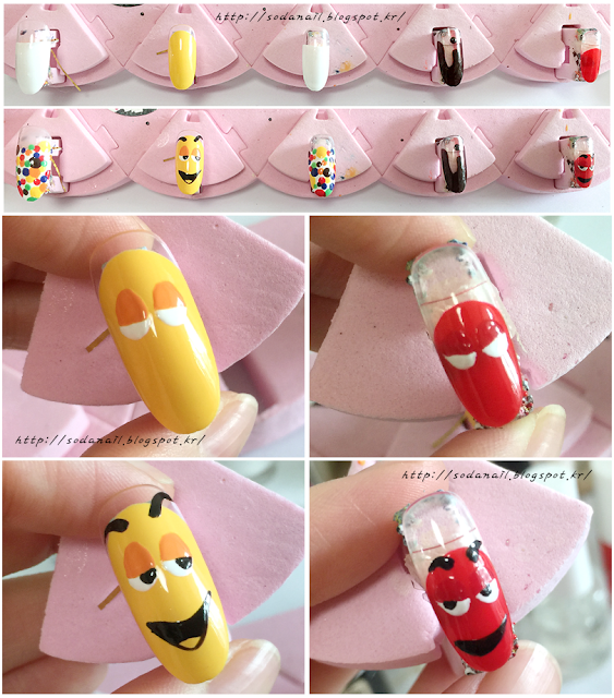 how to draw m&m nails