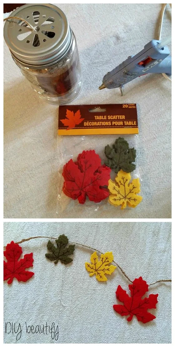 make a simple leaf garland www.diybeautify.com