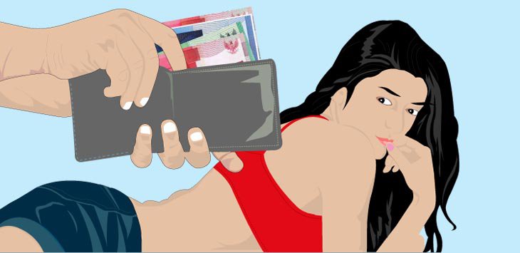 Ilustrasi suami jual istri. Ilustrasi suami jual istri.