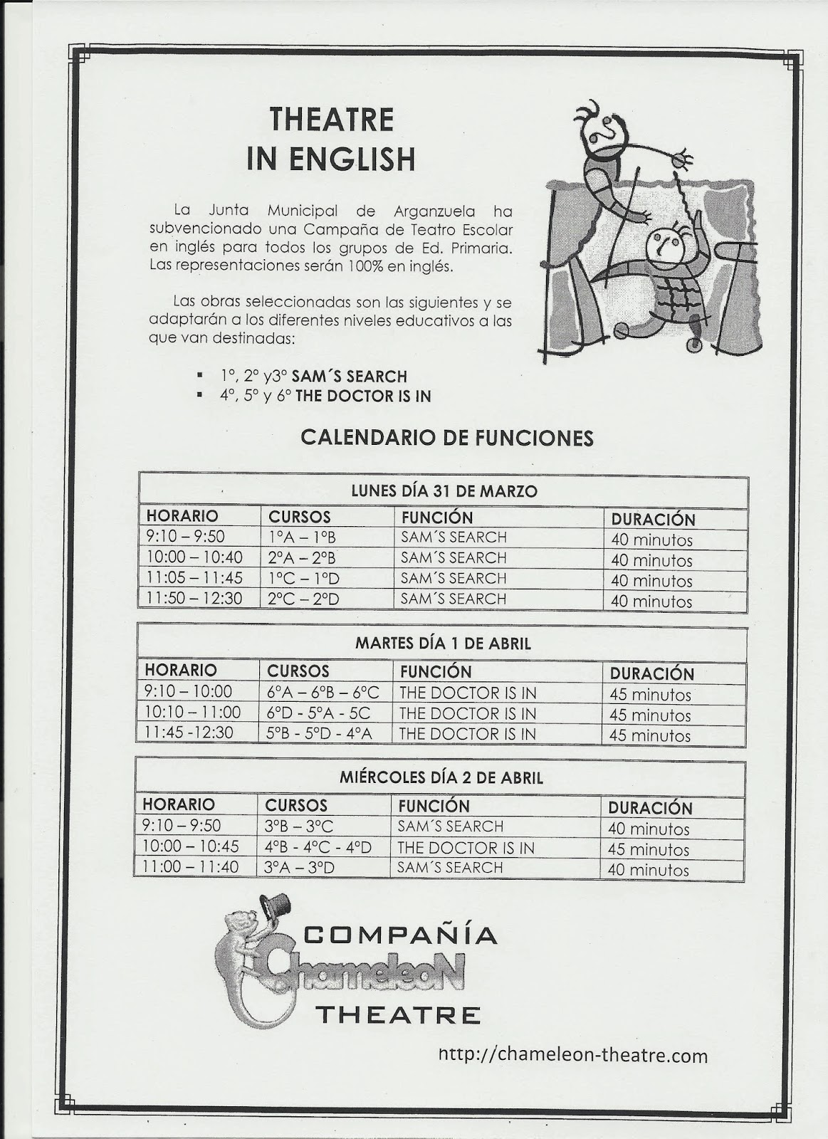 Mi cole Unamuno Madrid TEATRO EN INGLÉS. Mi cole Unamuno Madrid TEATRO EN INGLÉS.