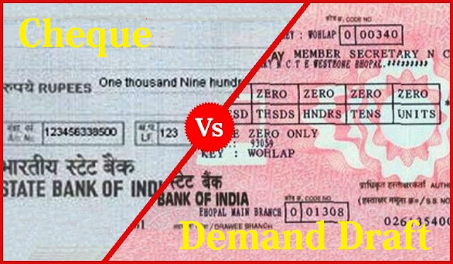 Banking Awareness: Difference between Cheque and Demand Draft