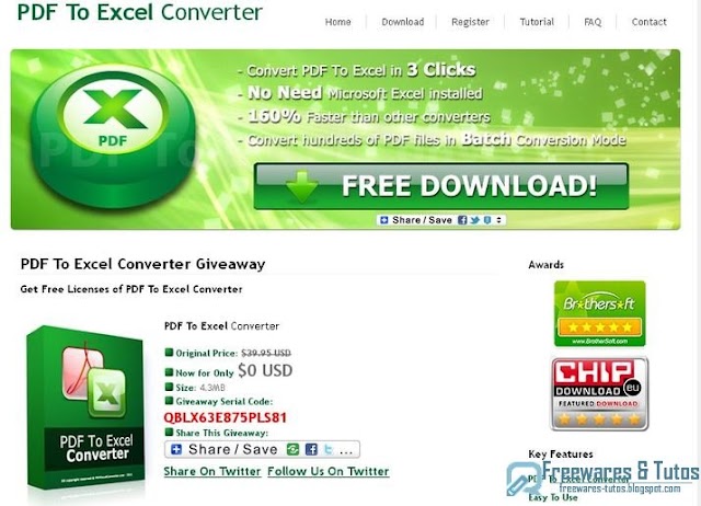 Offre promotionnelle : PDF To Excel Converter gratuit !