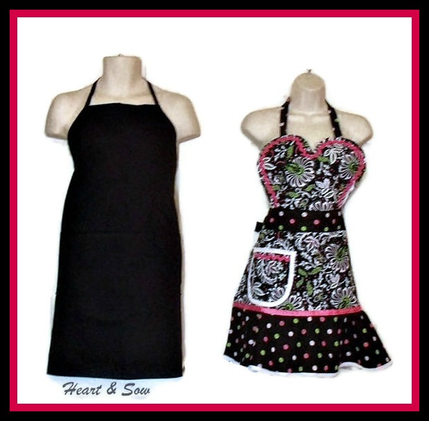 Heart & Sow's Artistic Designs Blog Custom His & Her's Black Aprons