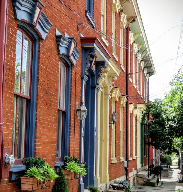 Colorful Victorian era homes in the Mexican War Streets neighborhood of Pittsburgh