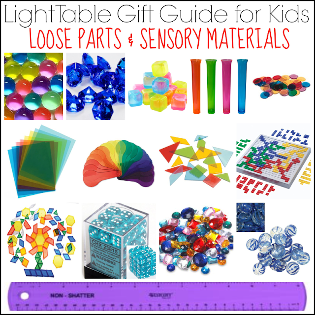 Light Table Gift Guide for Kids: Loose Parts & Sensory Materials from And Next Comes L