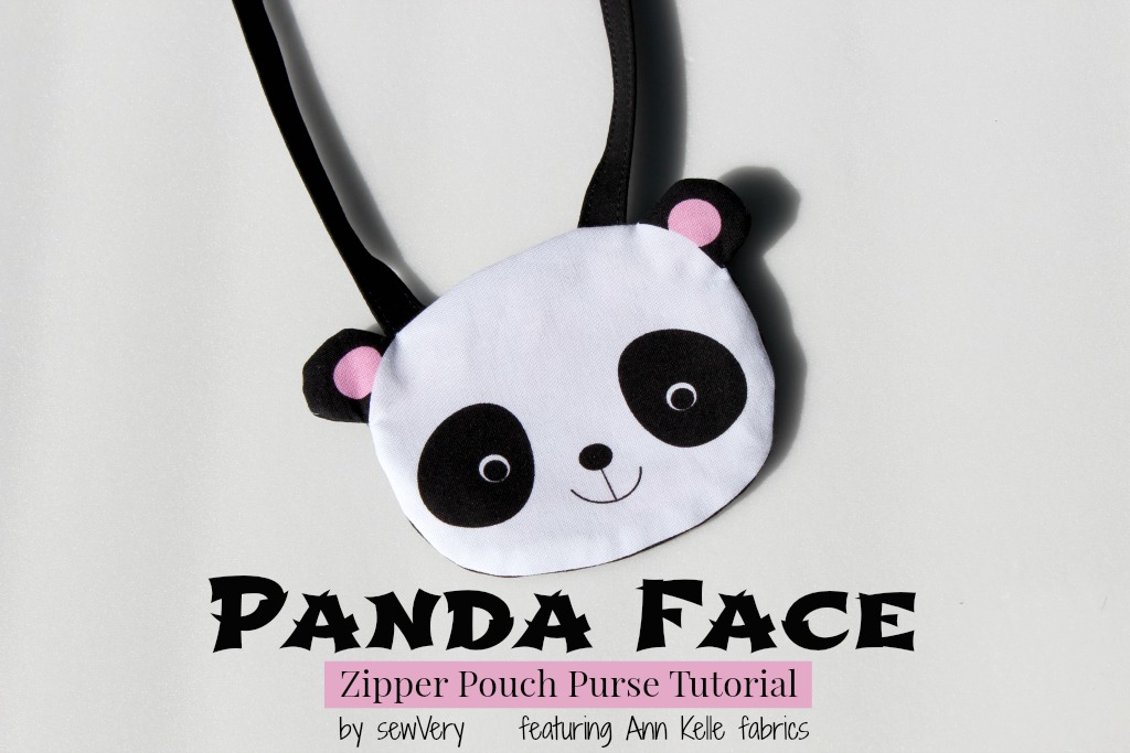sewVery Panda Face Zipper Pouch Purse Tutorial