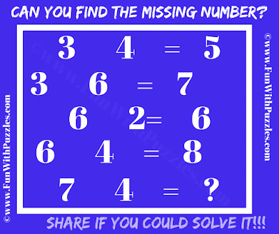 This  is an interesting Math Brain Puzzle in which you have to find the missing number