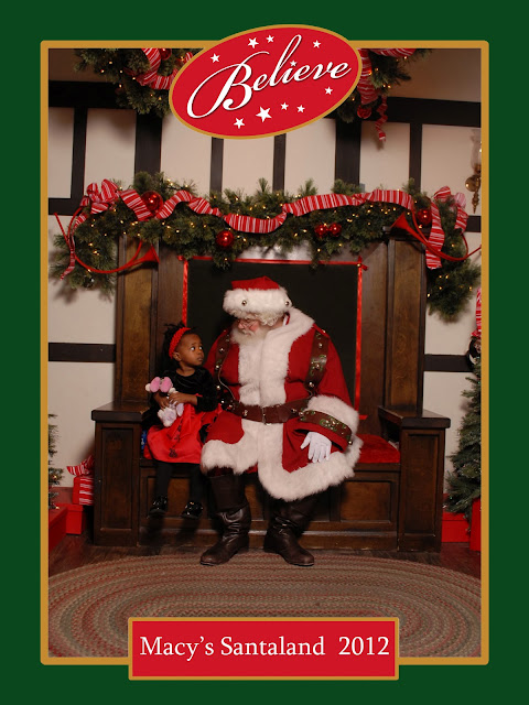 Violet and Santa at Macy's Santaland