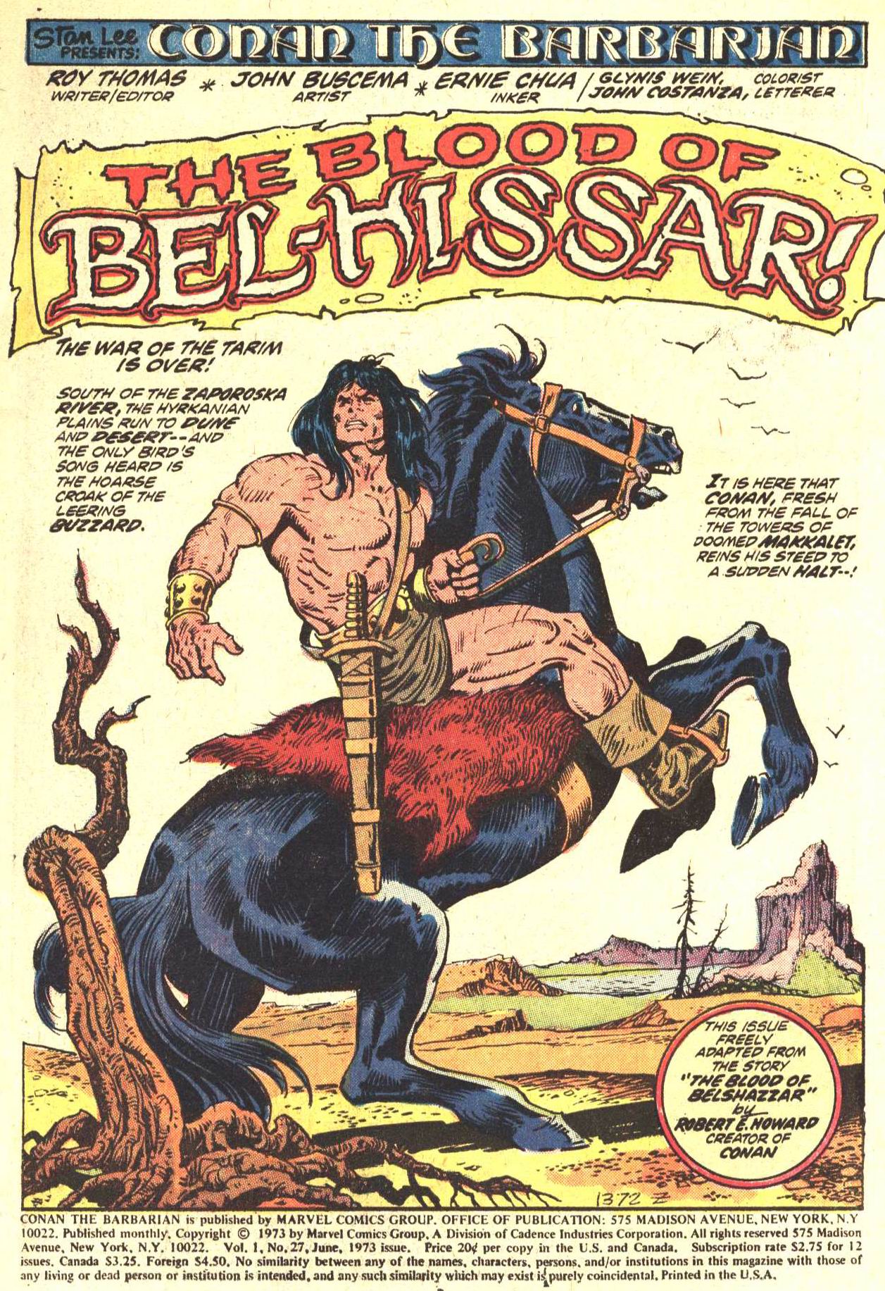 Read online Conan the Barbarian (1970) comic -  Issue #27 - 2