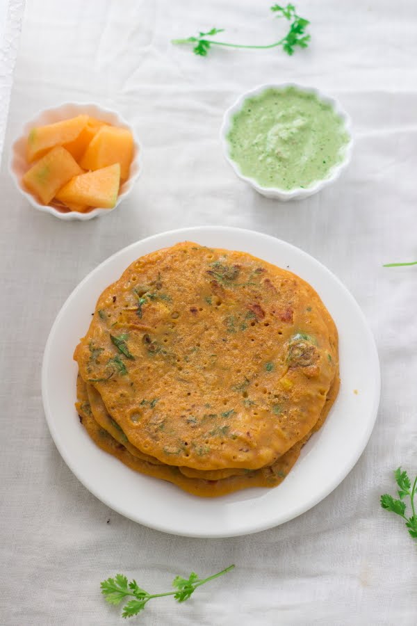 savory wholewheat pancake goduma dosa godi dosai vegan indian breakfast