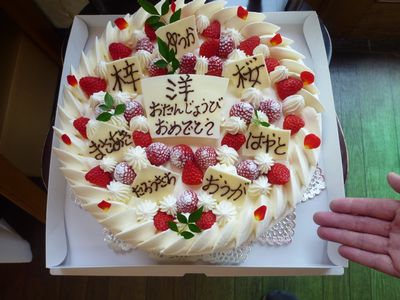 神奈川県小田原市中里のケーキ屋フロマージュのブログ １０号の生クリームデコレーションケーキ