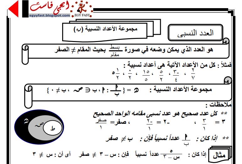 مذكرة رياضيات جبر وهندسة للصف الاول الاعدادى ترم اول 2019 مستر علاء خليفة