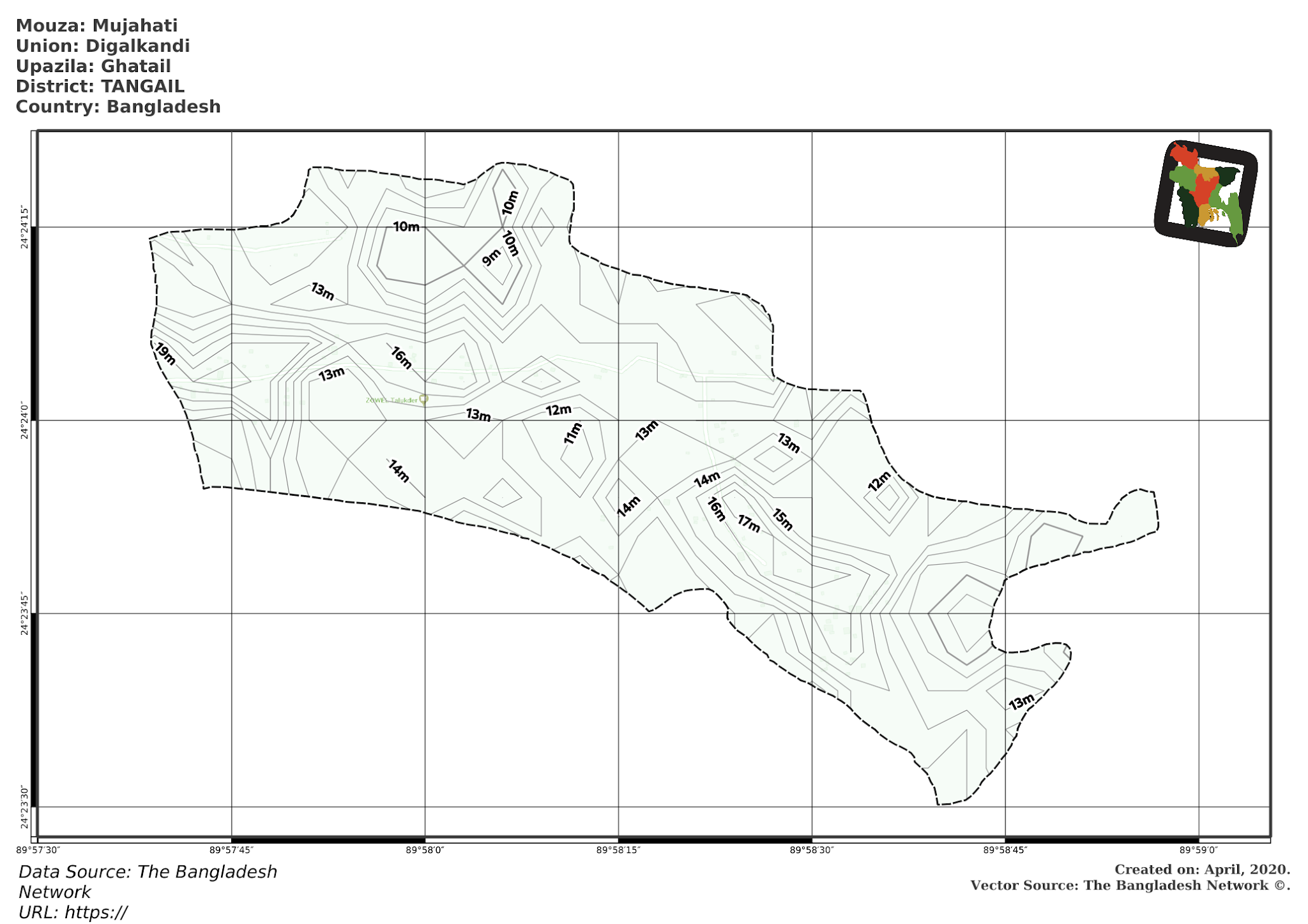Map of Mujahati Mouza of Ghatail Upazila, TANGAIL Map of Mujahati Mouza of Ghatail Upazila, TANGAIL, Bangladesh.