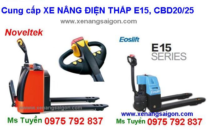 Bán Xe nâng điện thấp 1.5 tấn, 2 tấn, 2.5t (E15, CBD20/25), giá rẻ, mới 100