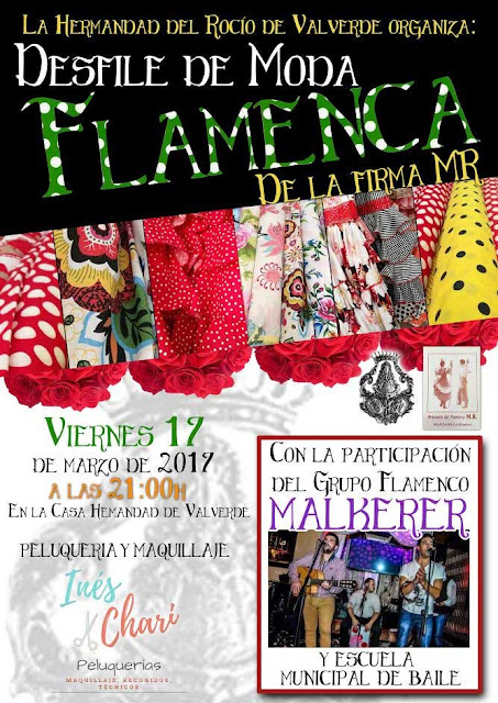 Tradicional desfile de moda flamenca en la Hermandad del Roció 2017