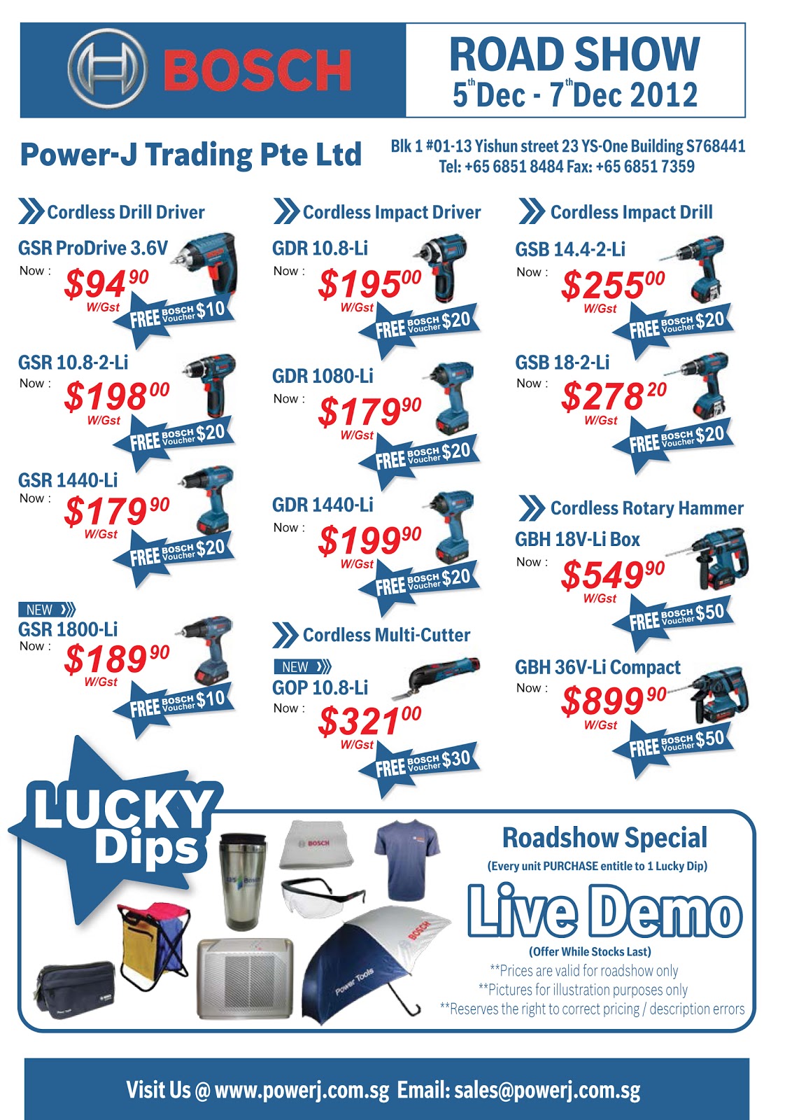 Power Tools Singapore Power J Bosch Promotion Flyer!