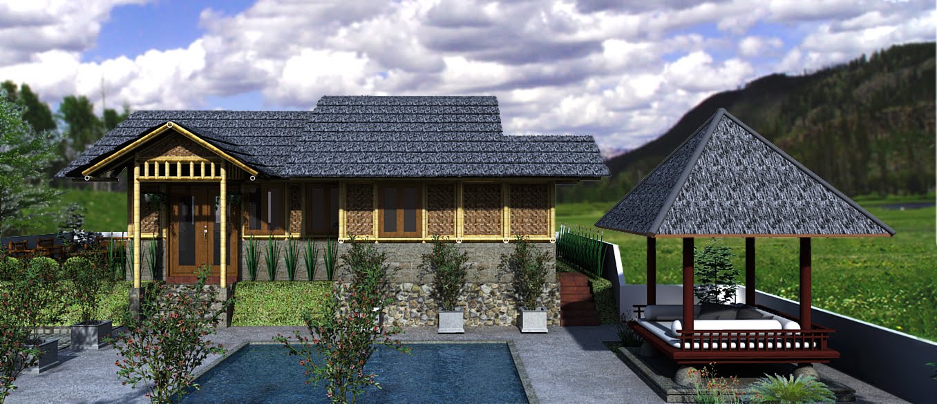 Desain Rumah Bambu Terbaru 2012