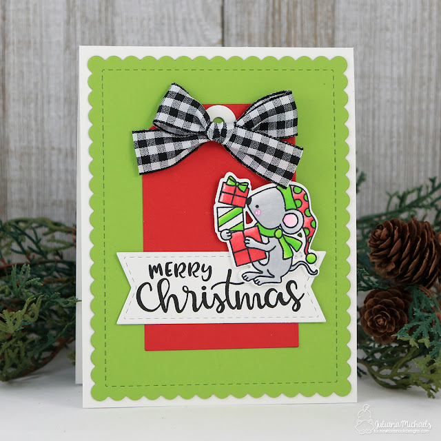 Merry Christmas Mouse Card by Juliana Michaels featuring Newton's Nook Designs Naughty or Mice Stamp Set