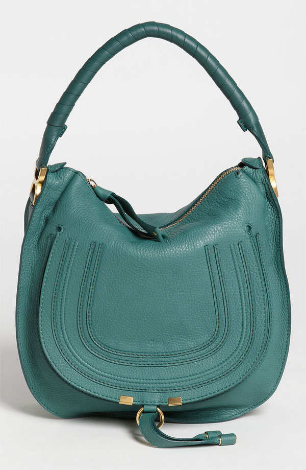so fab bags: Chloé 'Marcie - Medium' Leather Emerald Hobo