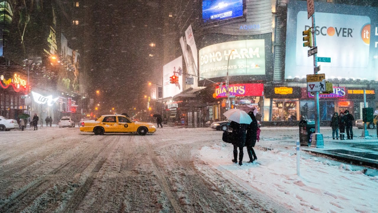 New York snow fall starts Nature Around the world