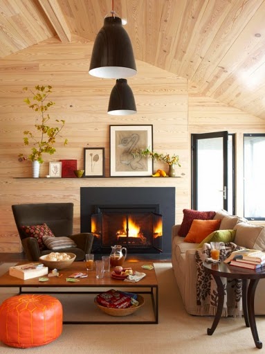 10 Salas con chimenea - Colores en Casa
