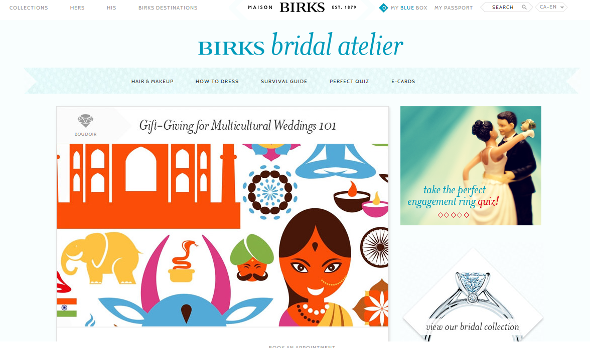 Maison Birks bridal atelier website