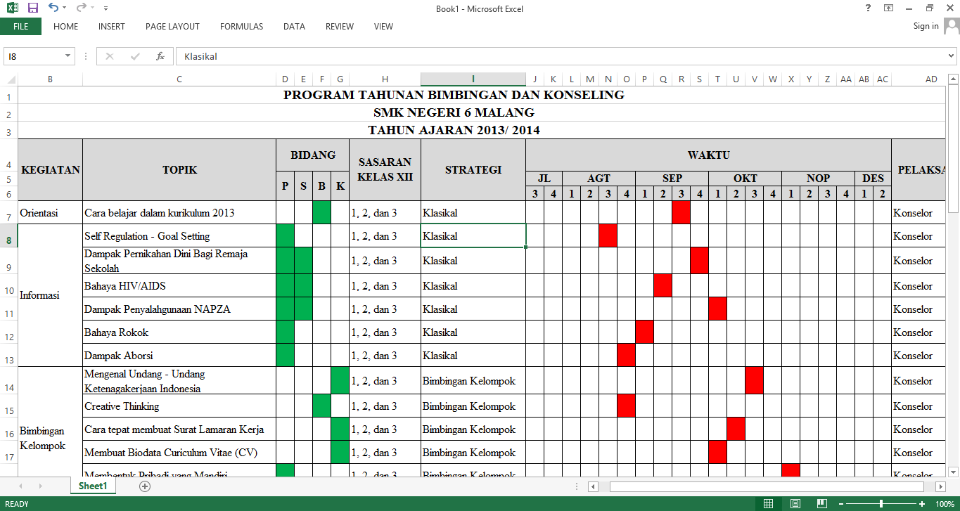 PROTA, PROMES, RPL (RPBK) Bimbingan Konseling SMK 