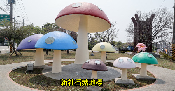 台中新社|新社香菇地標|彩色香菇裝置藝術|三角公園|路過可以來拍拍照