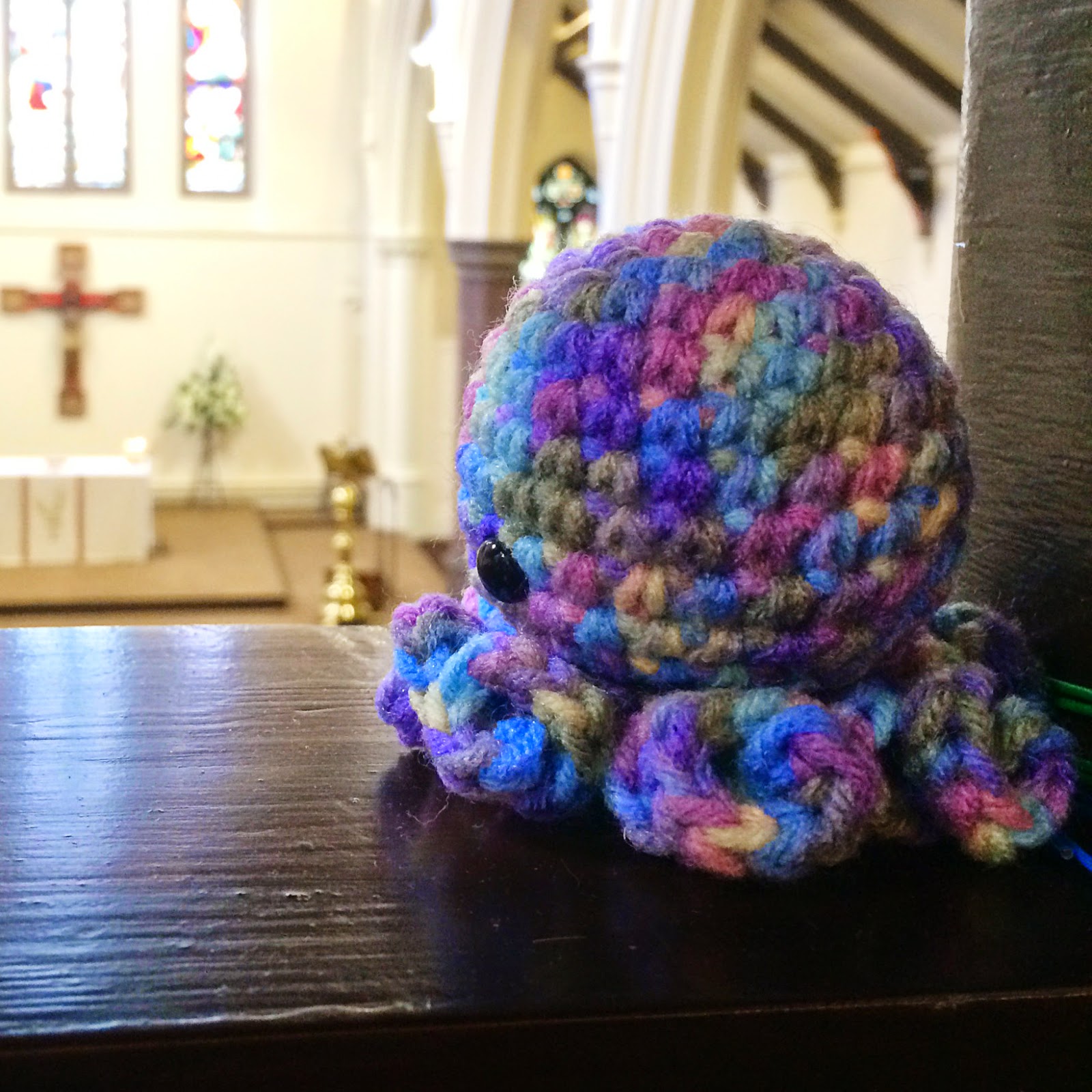 octopus amigurumi at church