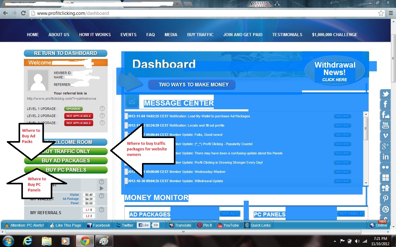 (Profit Clicking) Dashboard explained Easy Online Jobs