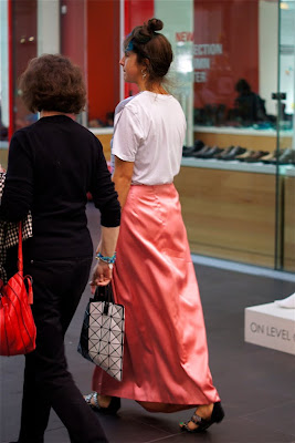 CAPITAL THREAD: Long satin skirt...GPO, Melbourne