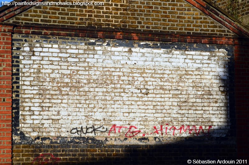 Painted signs and mosaics Higgins, Kensal Green