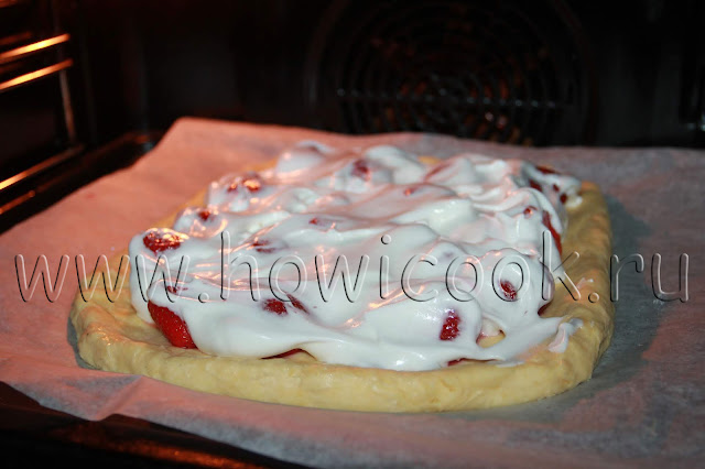 рецепт пирога с клубникой и безе с пошаговыми фото