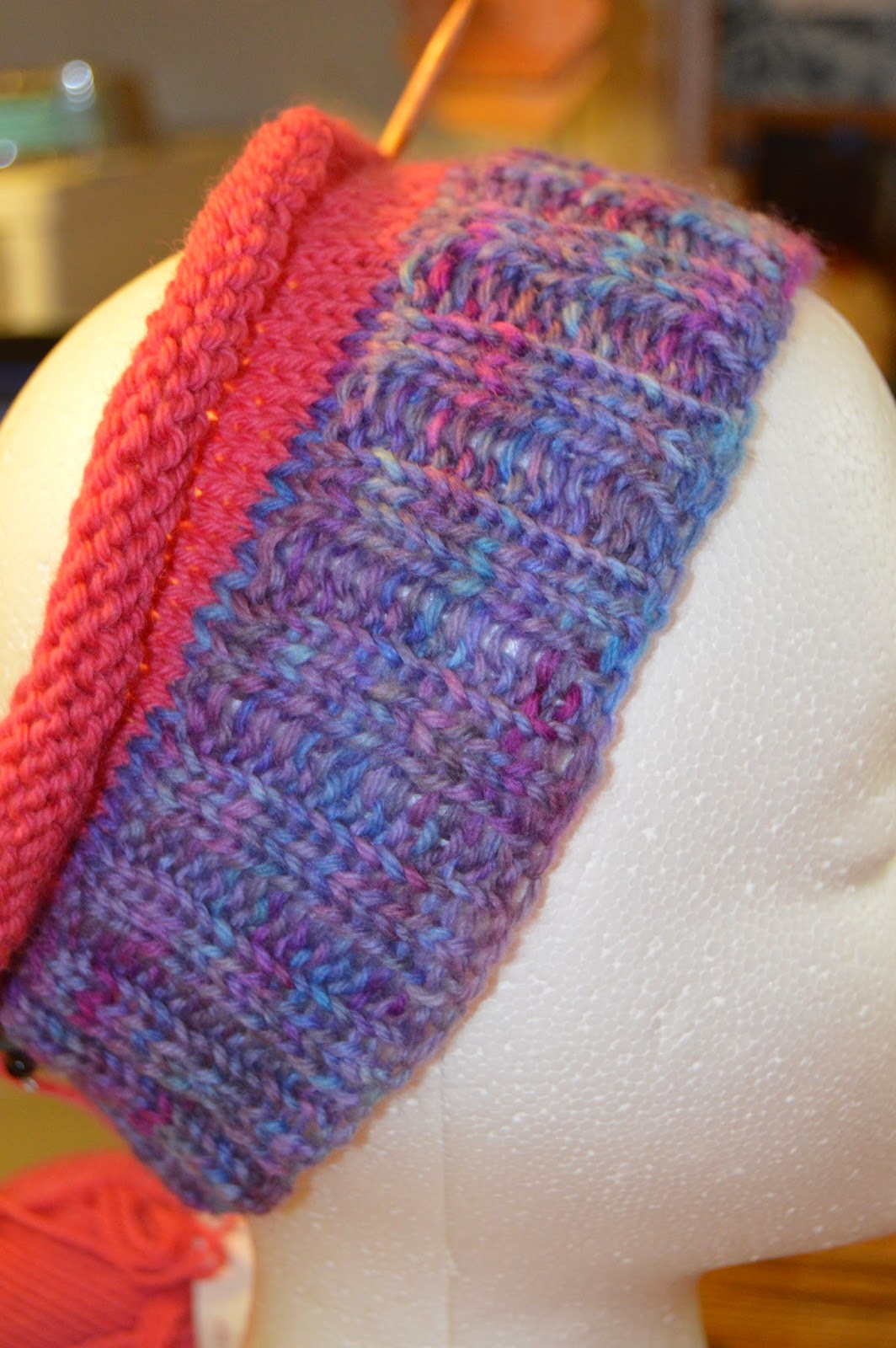 Girls Hat Pink and purple hat or beanie for teen and preteen girls.