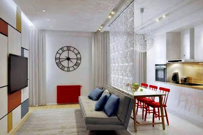 Desain Interior Ruang Keluarga dan Ruang Makan Menyatu