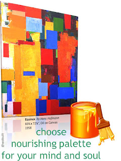 Equinox by Hans Hofmann, Choose nourishing palette for your mind and soul, collage by wobuilt.com