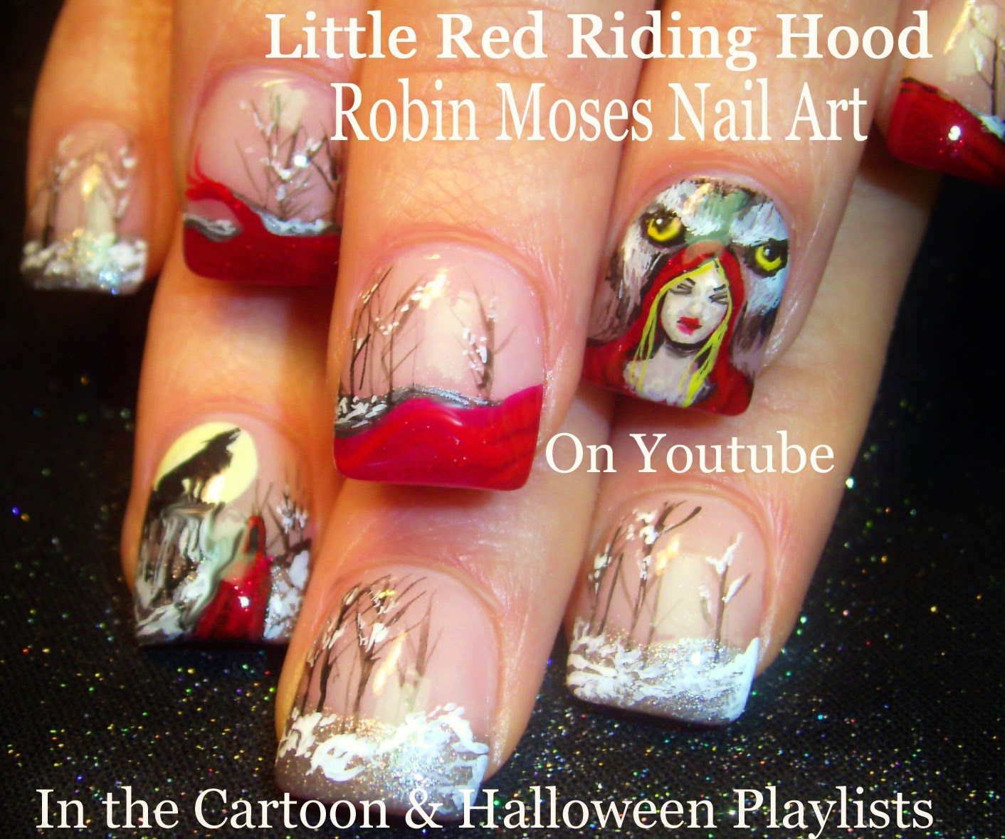 Nail Art by Robin Moses "red nails" "red nail art" "red nail design