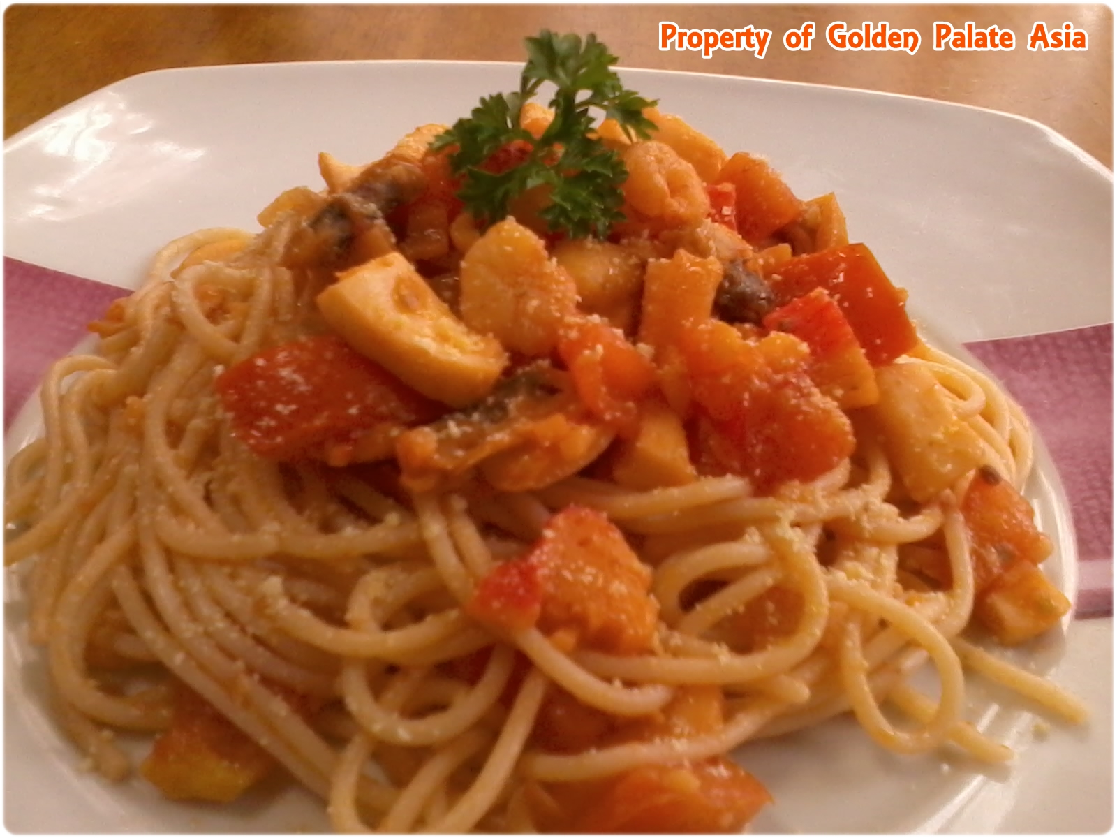 Golden Palate Asia Tomato based Seafood Pasta Golden Palate Asia Tomato based Seafood Pasta