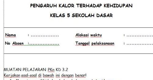 Soal Ulangan Harian K13 Kelas 5 Tema 6 Subtema 3 Sekolahdasar Net