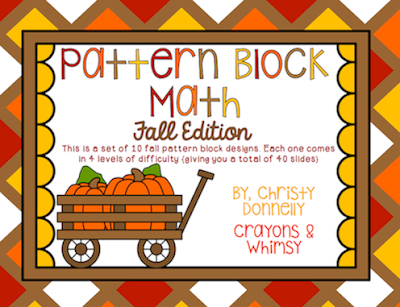 Pattern Block Math Fall Edition Crayons and Whimsy