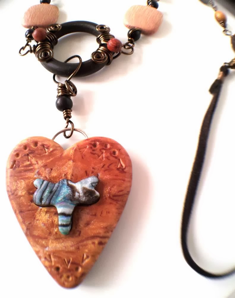 The Creative Continuum of 7 Artists - featuring Monique Urquhart: In the Woods: ooak necklace, polymer clay, wood beads, wire wrapping :: All Pretty Things