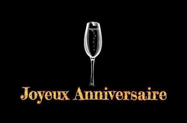 Carte virtuelle avec un fond noire pour souhaiter un Joyeux Anniversaire