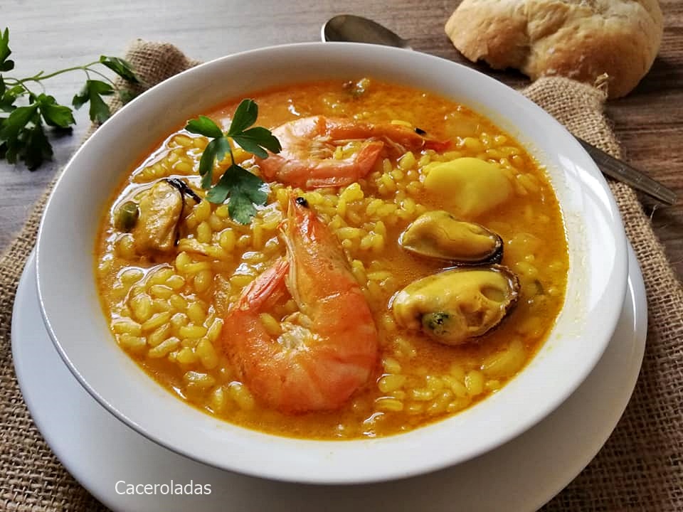 receta de arroz meloso con pescado