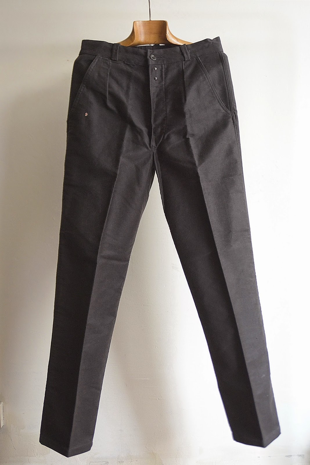 encore 1950s french black moleskin pants
