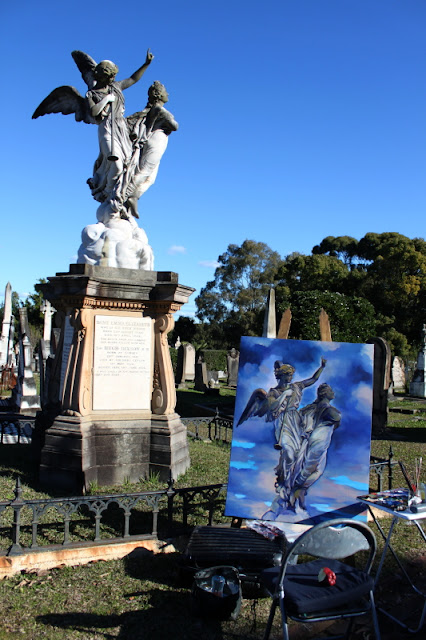 oil painting by artist Jane Bennett of the Dixson Monument, Rookwood Necropolis