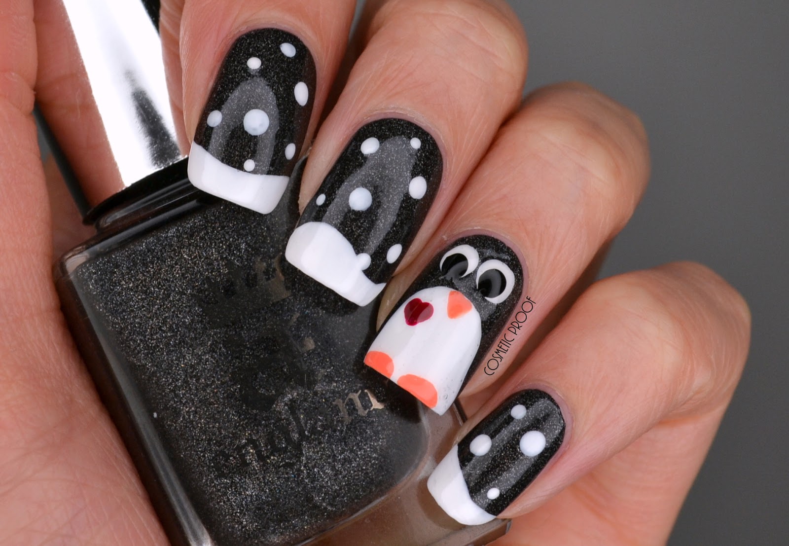 NAILS BCD NAIL ART CHALLENGE WEEK 19 "Penguin NAILS" Cosmetic Proof