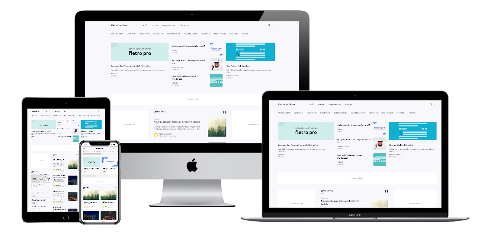 Fletro Pro V5 3 Coloum Premium Responsive Blogger Template Destroyer Theme Premium Blogger Templatedestroyer Theme