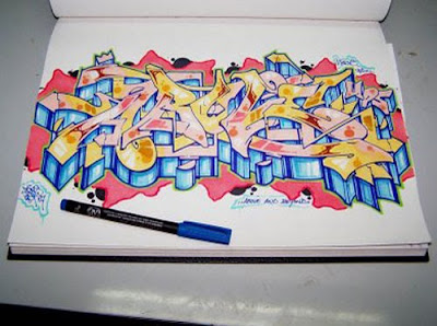 Draw graffiti On Paper, graffiti, graffiti drawing, Draw