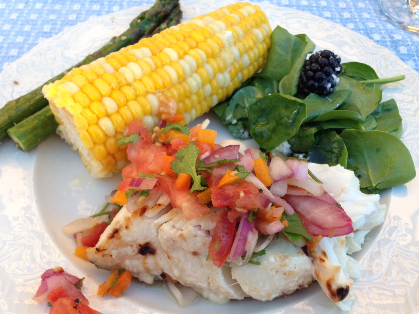 Mom's Cookbook Baked Halibut with Rainbow Salsa